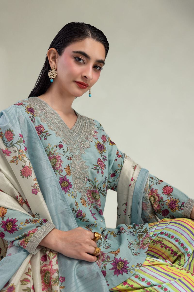 Floral Silk Kurta