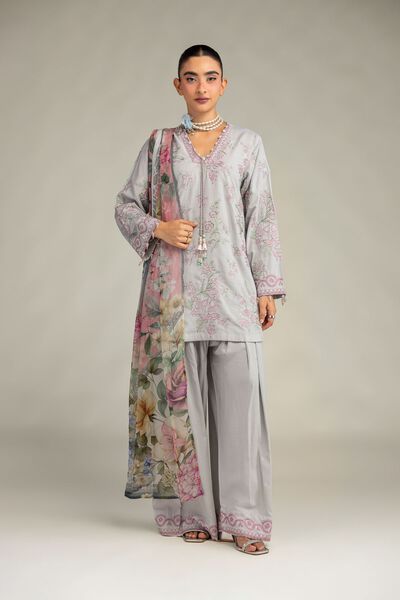 Floral Silk Shalwar, image 1