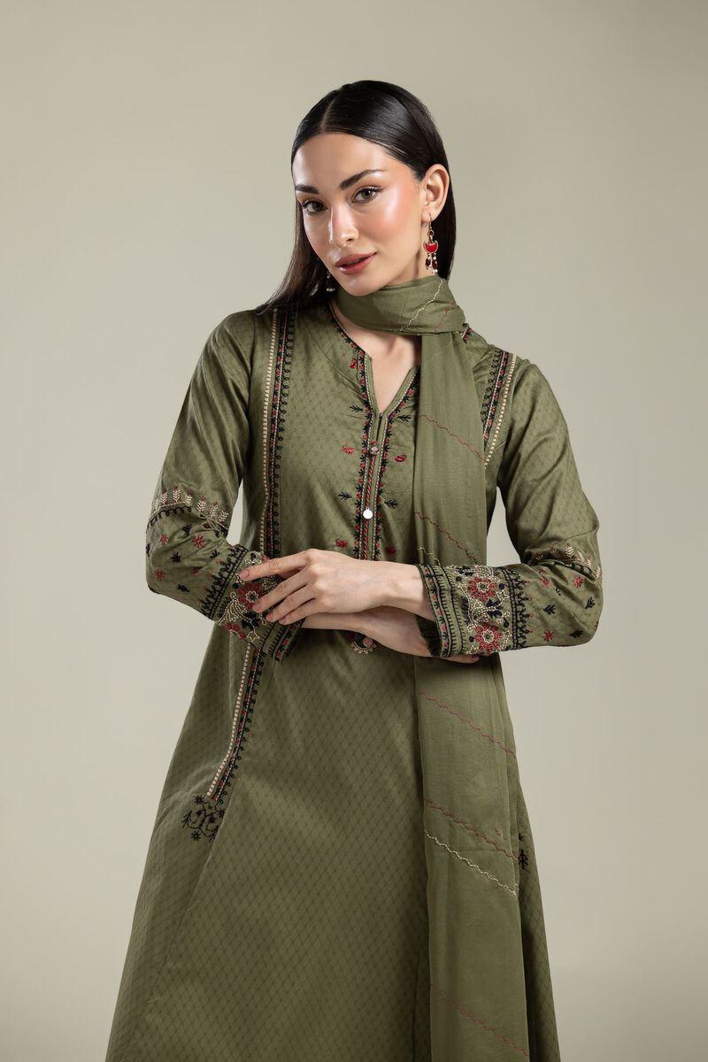 Lawn Olive Dupatta