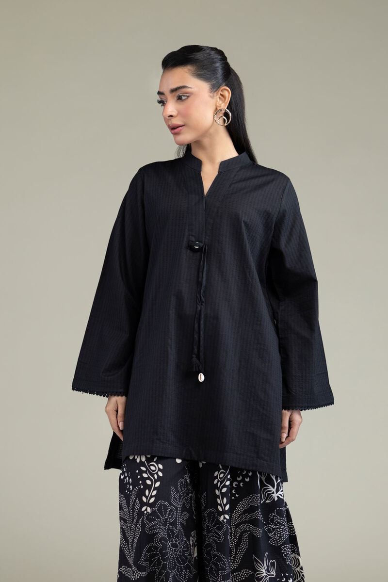 Black Cotton Kurta