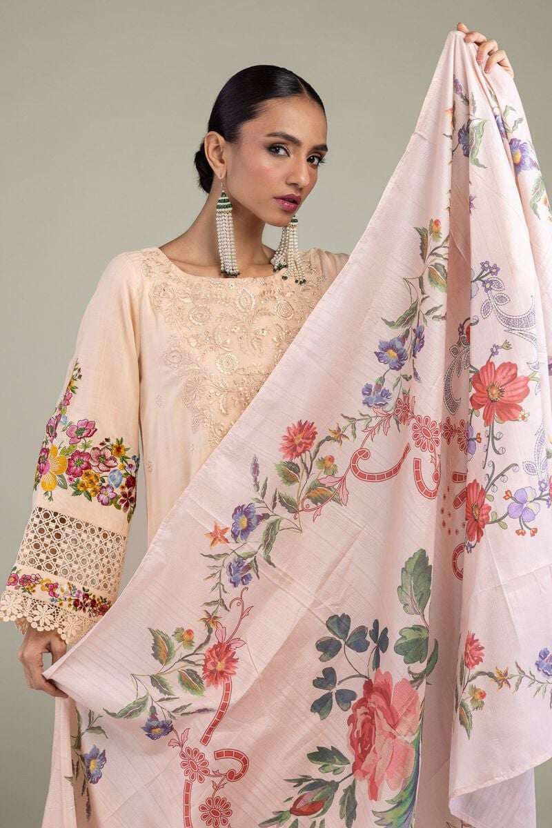 Floral Peach Dupatta view 2