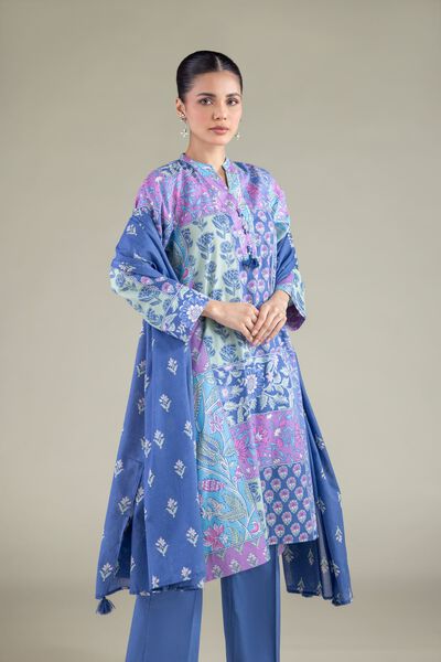 Floral Tassel Dupatta, image 1