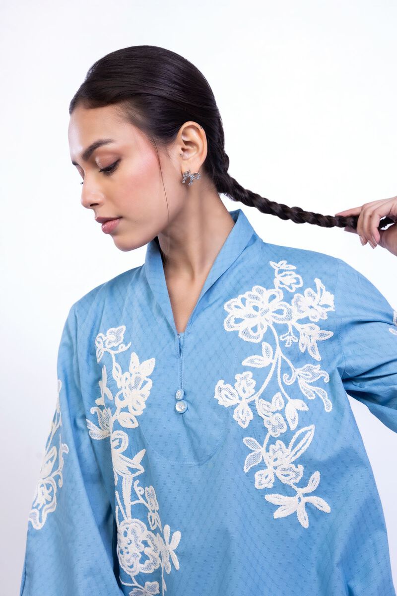 Floral Blue Kurta