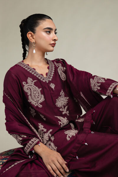 Paisley V-Neck Kurta, image 1