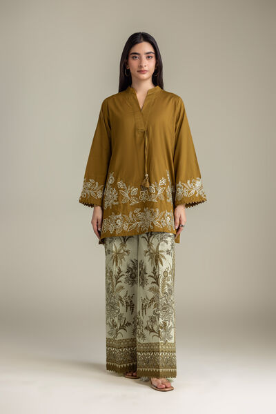 Embroidered Cambric Cambric Floral Pants