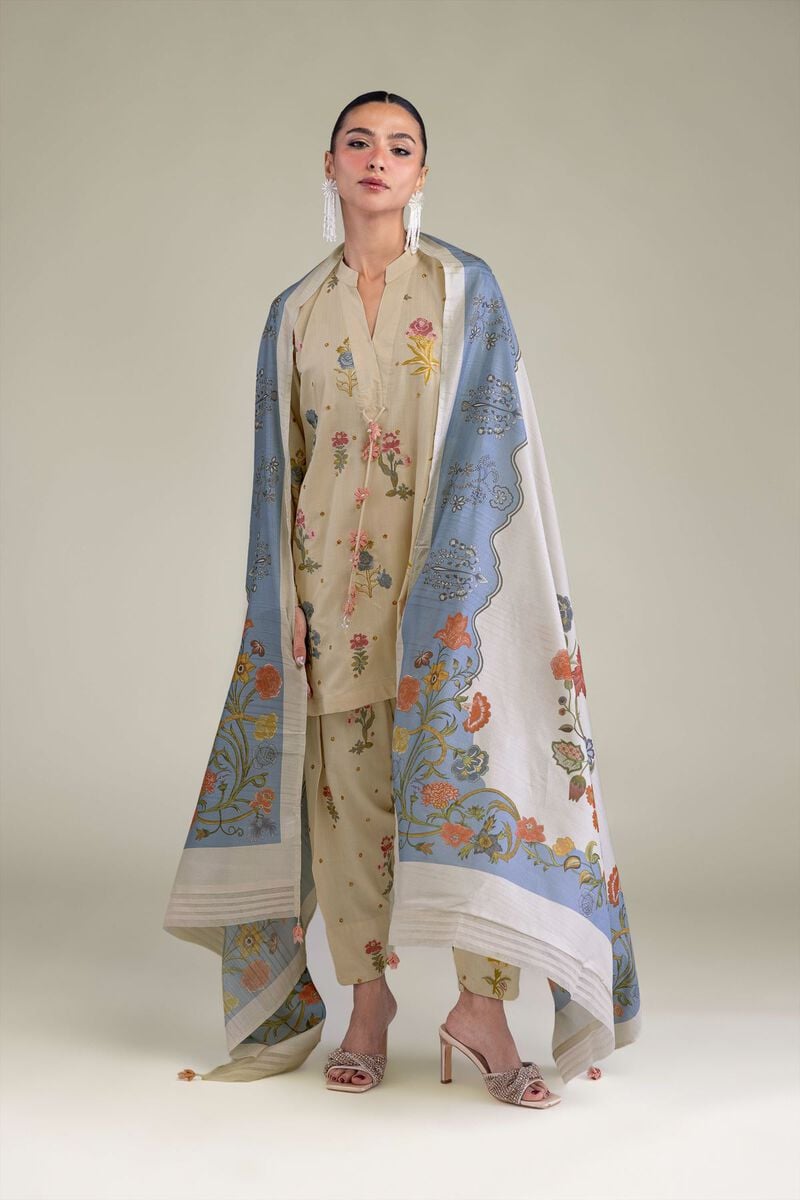 Floral Beige Shalwar