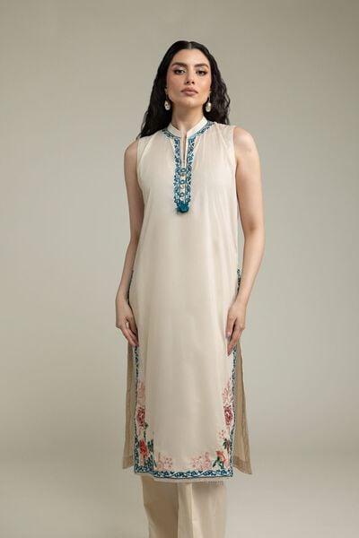 Floral Sleeveless Kurta, image 1