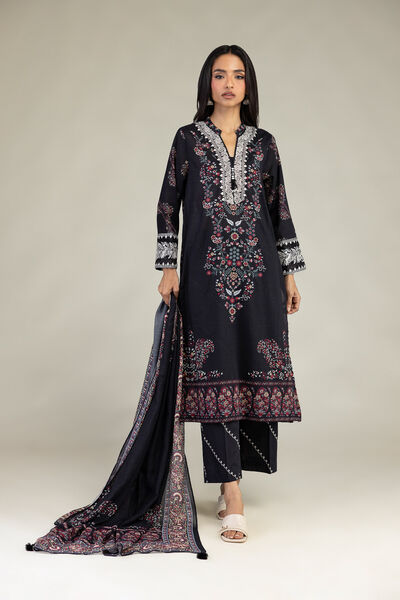 Embroidered Textured Lawn Fabrics 3 Piece