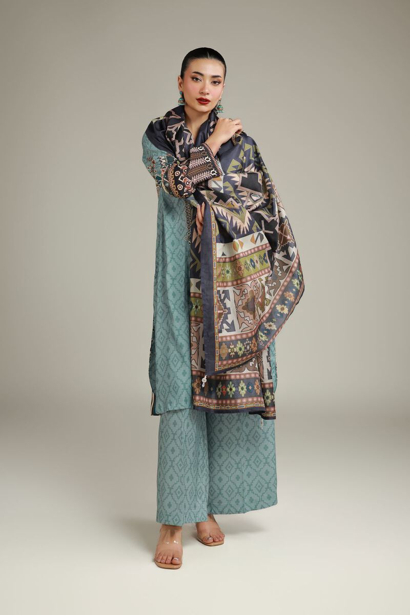 Navy Geometric Dupatta