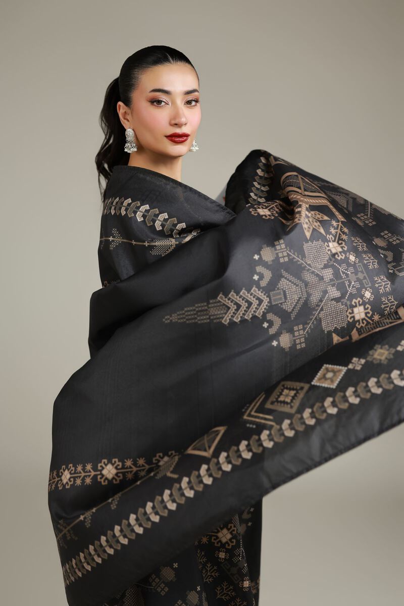 Black Silk Dupatta