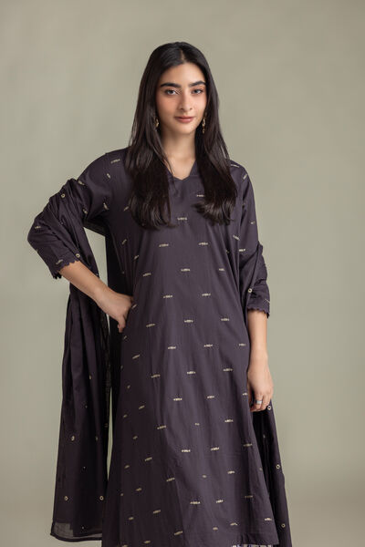 Embroidered Cambric Cambric Longline Kurta