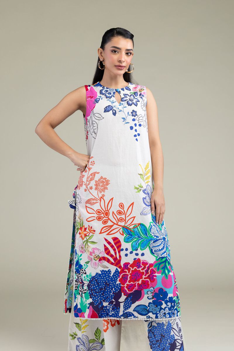 Floral Sleeveless Kurta