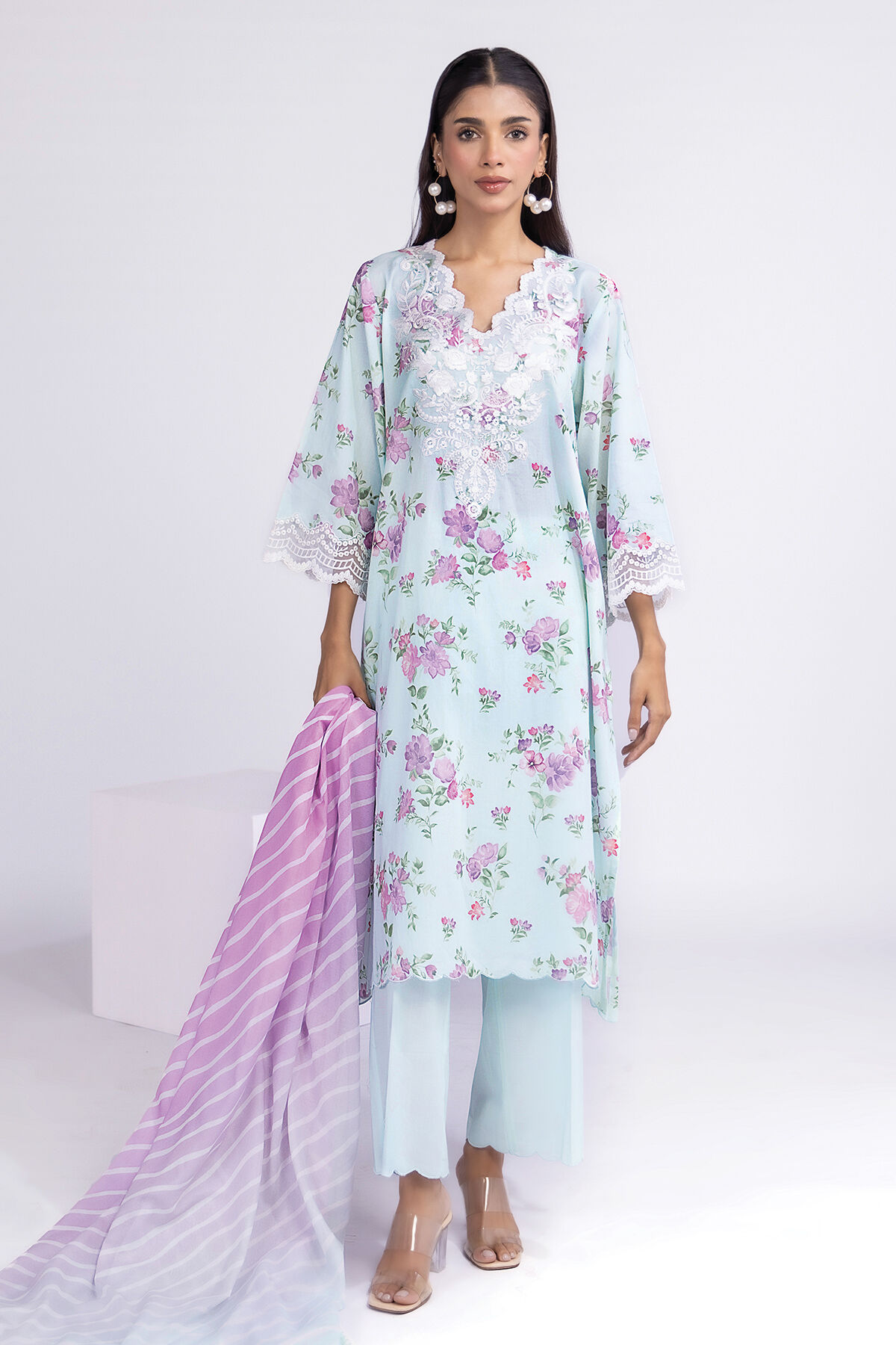 Buy Fabrics 3 Piece | 0.0 N/A | SS241A-VG_MULTI | Khaadi Pakistan