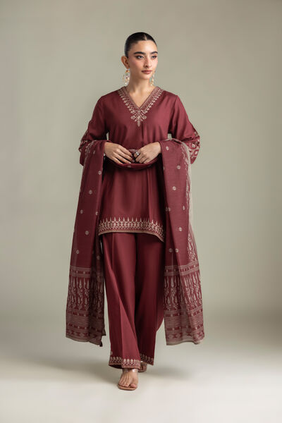 Embroidered Raw Silk Embroidered Silk Pants