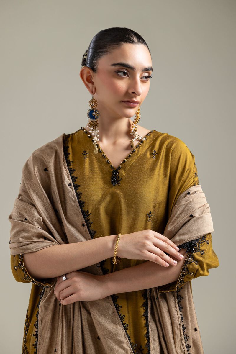 Beige Net Dupatta