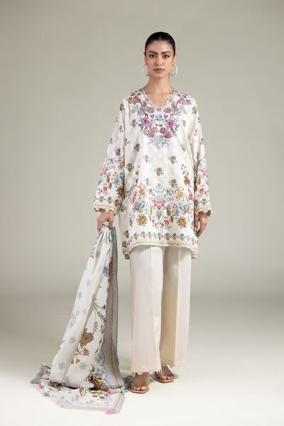 Embroidered Broshia Fabrics 3 Piece