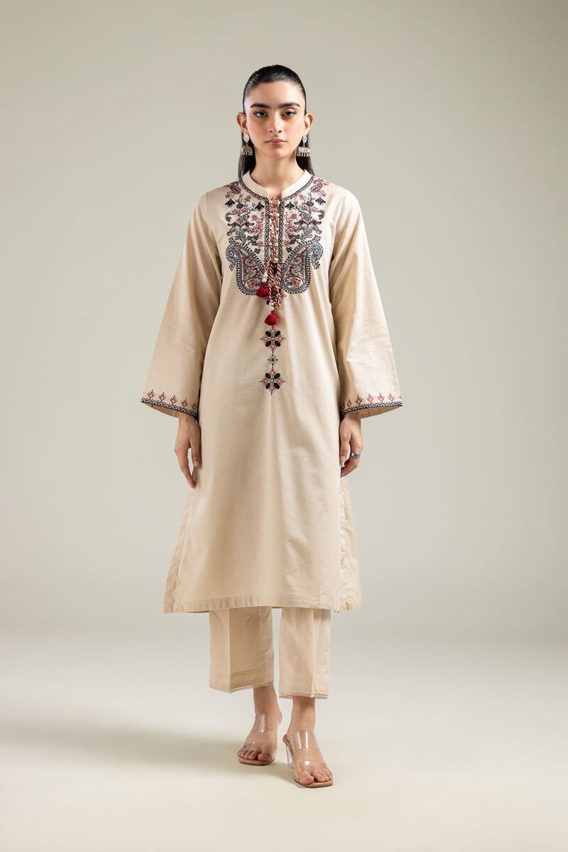 Floral Beige Kurta