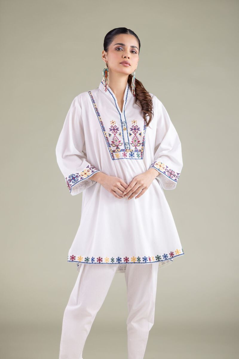Geometric V-Neck Kurta