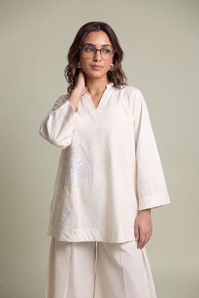 Dyed Poplin Short Poplin Kurta