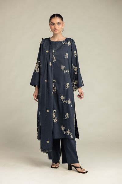 Embroidered Cambric Solid Cambric Pants