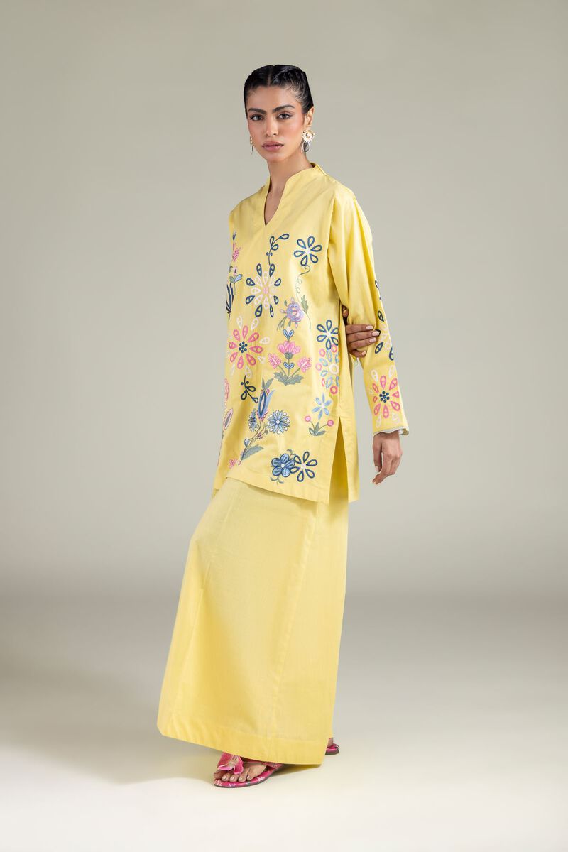 Floral V-Neck Kurta