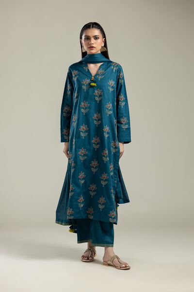 Floral Teal Pants, image 1