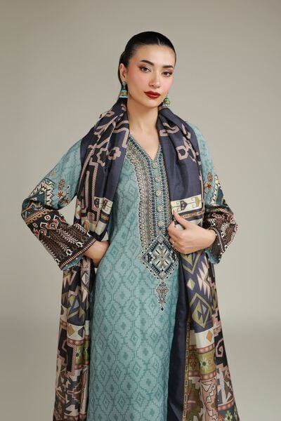 Teal Longline Kurta, image 1