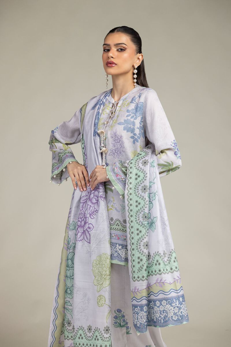 Floral Silk Dupatta