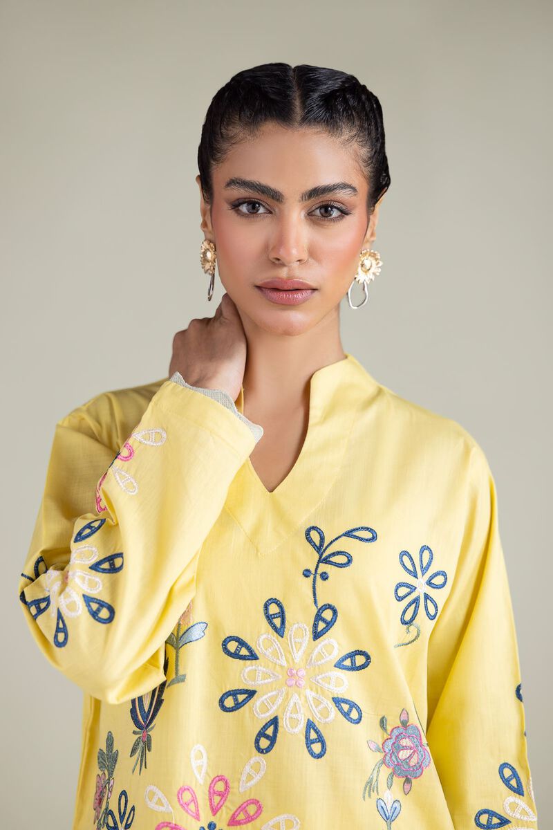 Floral V-Neck Kurta