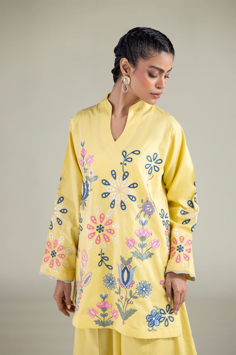 Floral V-Neck Kurta