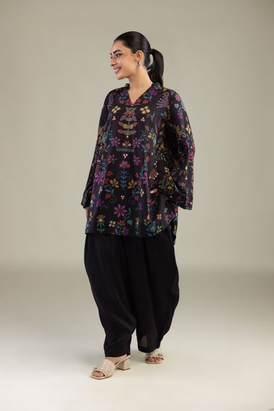 Solid Black Shalwar, image 1