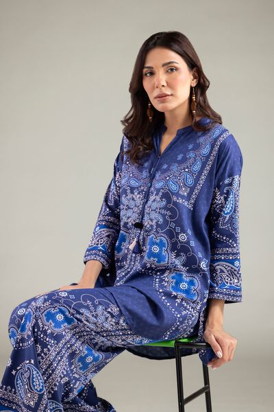 Paisley Band-Collar Kurta, image 1