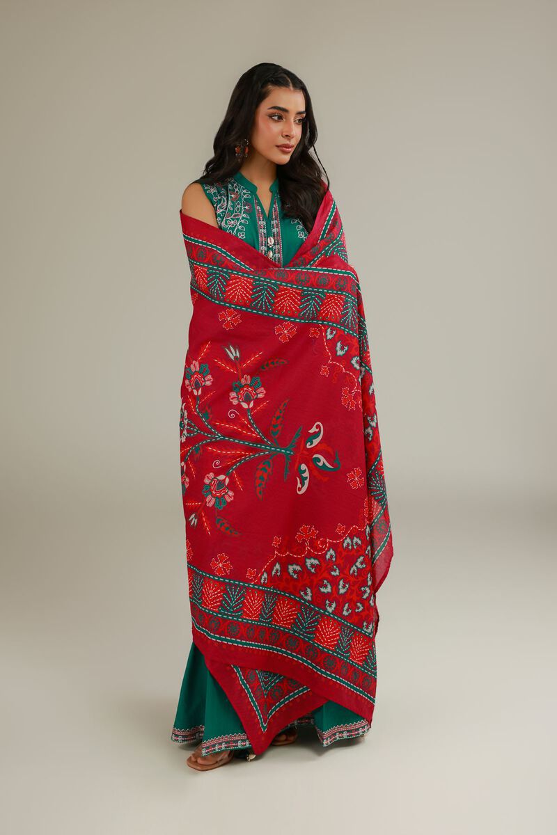 Floral Tassel Dupatta