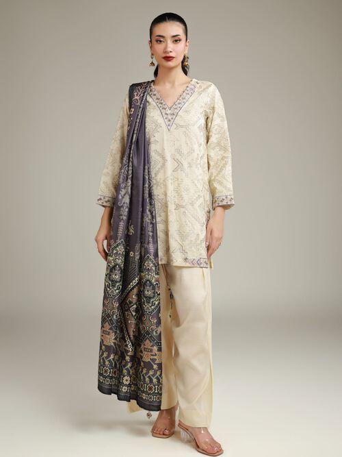 Embroidered Silk Shalwar