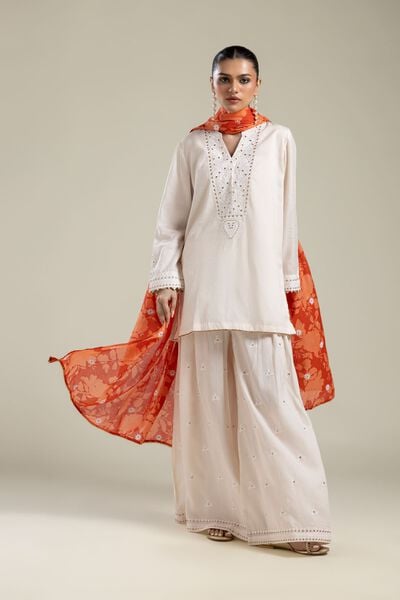 Short V-Neck Kurta, image 1