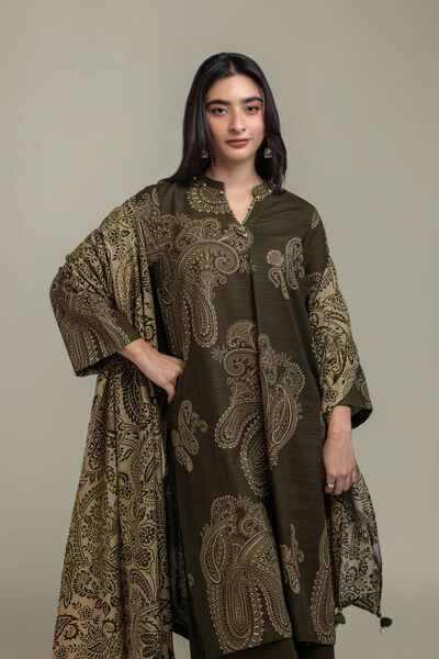 Printed Light Khaddar Khaddar 3-Piece Tailored