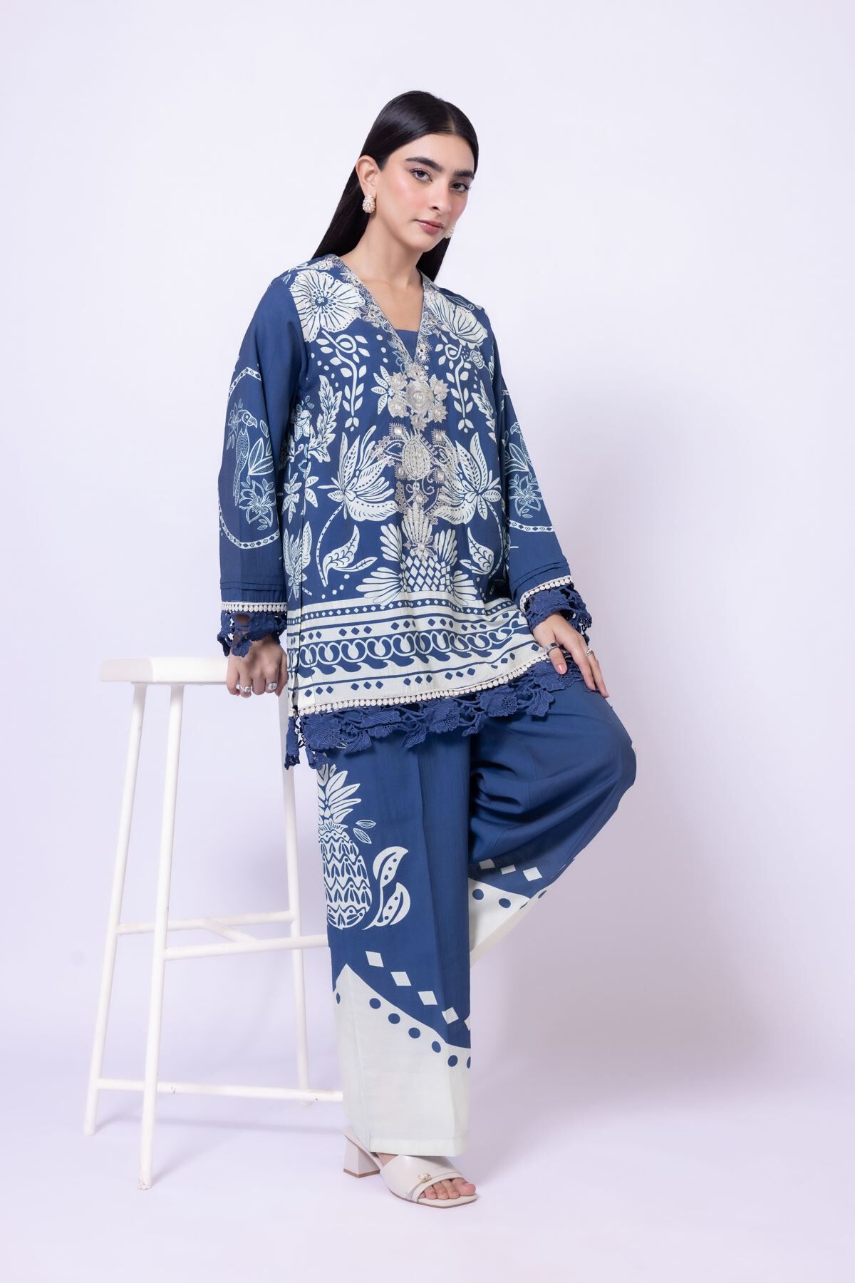 Buy Pants | 1200.00 PKR | 25-04W16-07BA-VG_MULTI | Khaadi Pakistan
