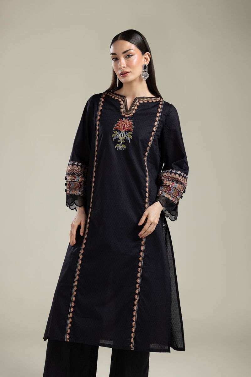 Black Embroidered Kurta