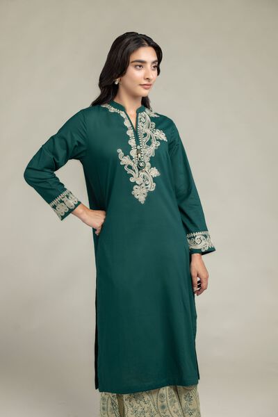 Green Cambric Kurta, image 1