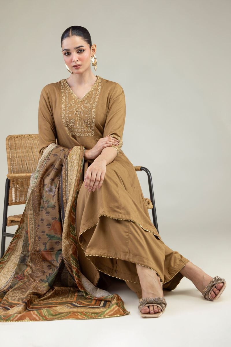V-Neck Silk Kurta