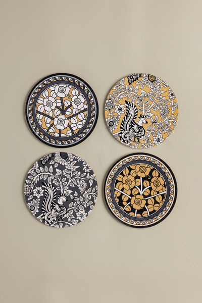Printed Hard Cork Pack of 4 4in Coaster