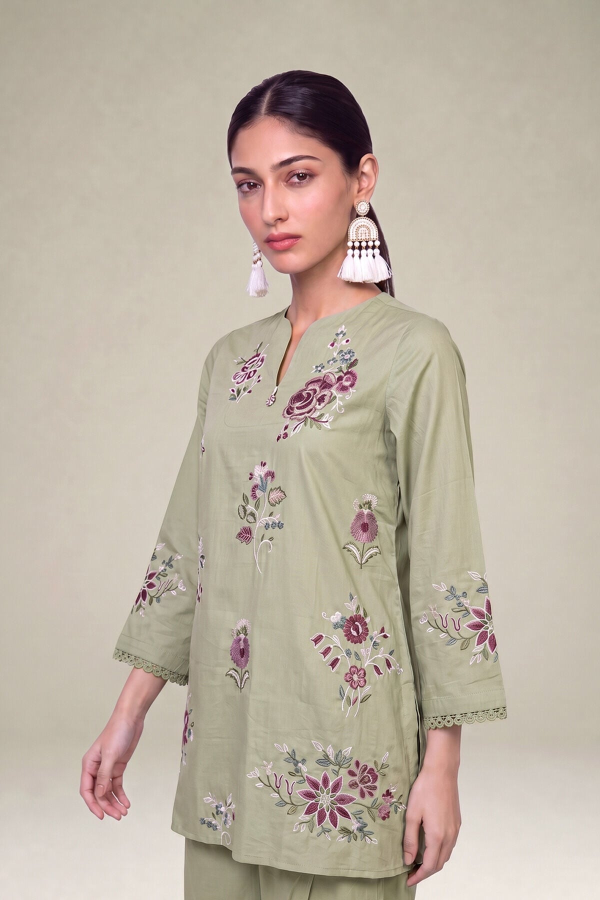 Khaadi - Floral Cambric Kurta