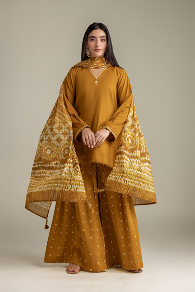 Embroidered Lawn Lawn Mustard Dupatta