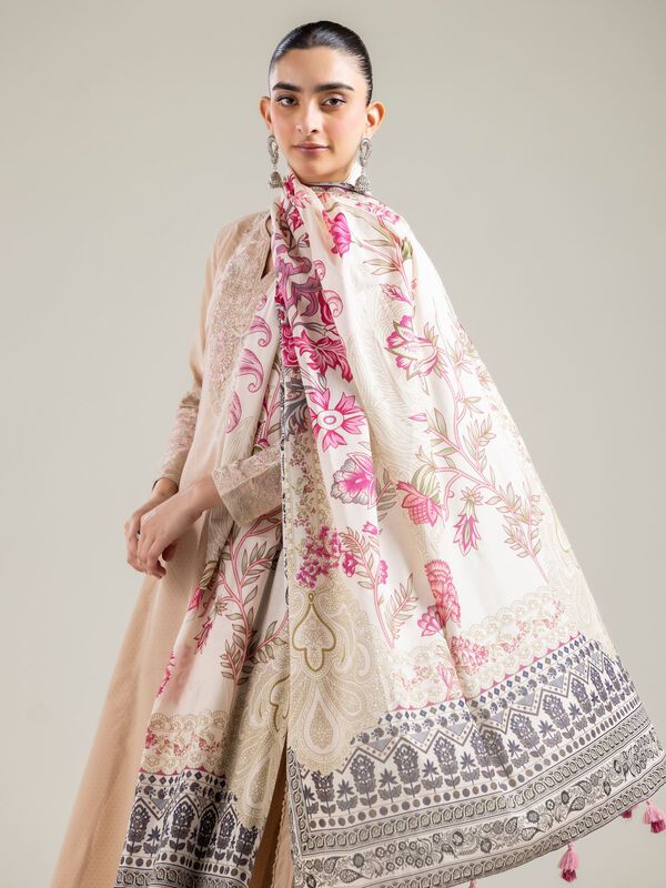 Off-White Lawn Dupatta