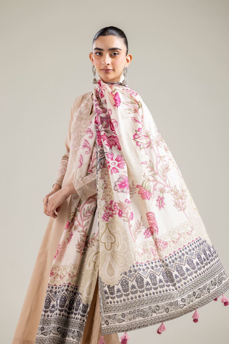 Off-White Lawn Dupatta