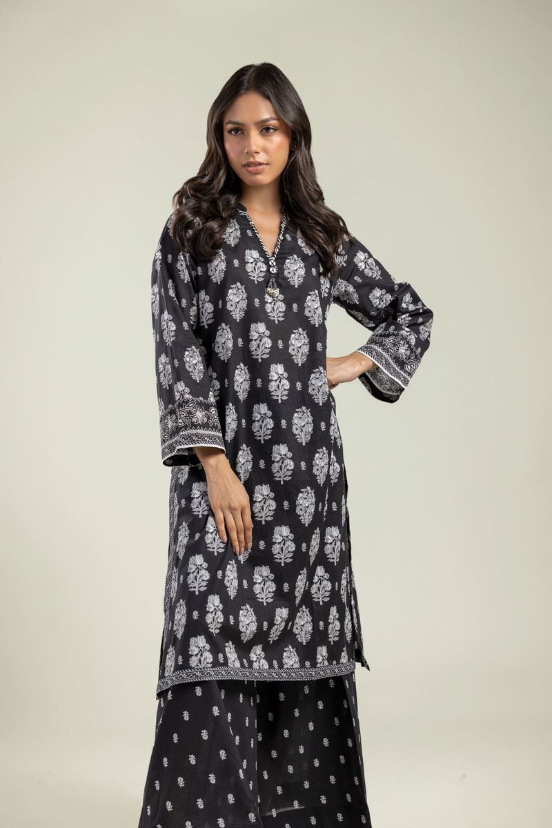 Black Longline Kurta view 2