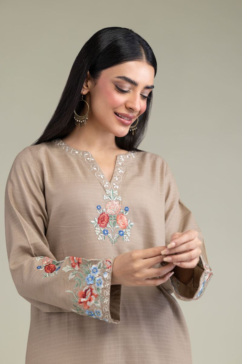 Floral Beige Kurta view 2