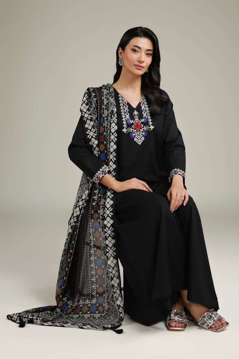 Black Lawn Dupatta