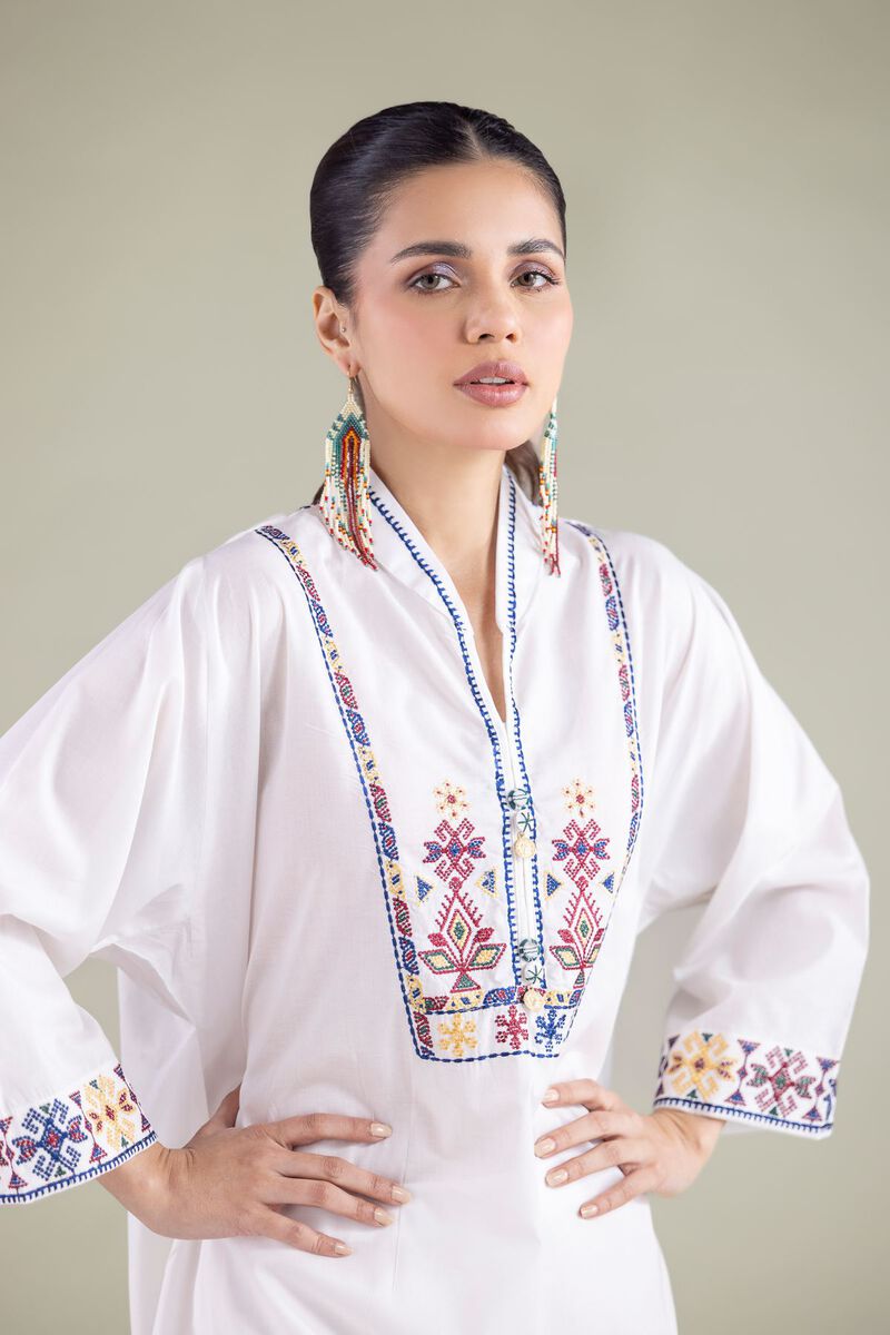 Geometric V-Neck Kurta
