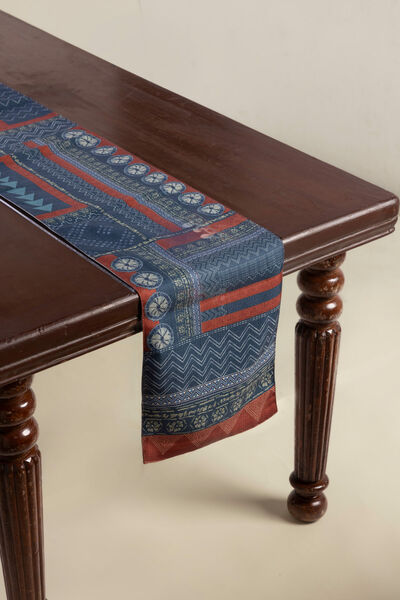 Printed Polyester Jute 12x96in Table Runner